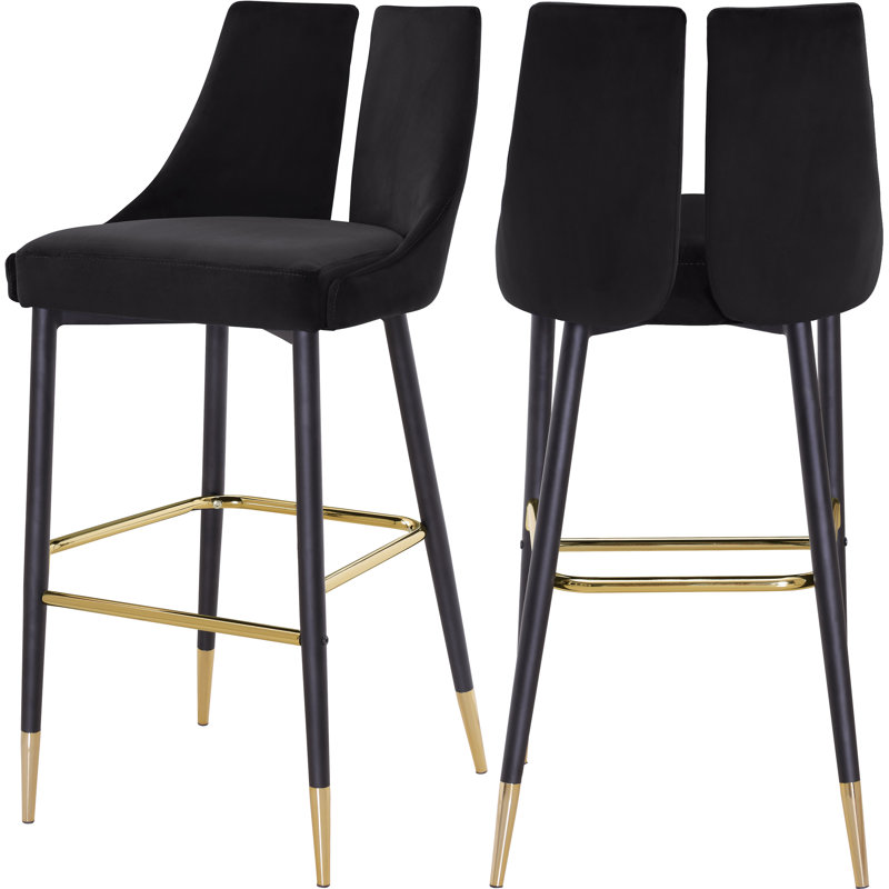 Tabouret de bar 30,5 po Cowans, Velours noir