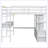 Modern Loft Bed with Built-in Desk with Two Drawers, and Storage Shelves and Drawers