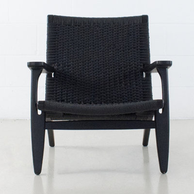 Beech & Hemp Woven Coastal Lounge Armchair