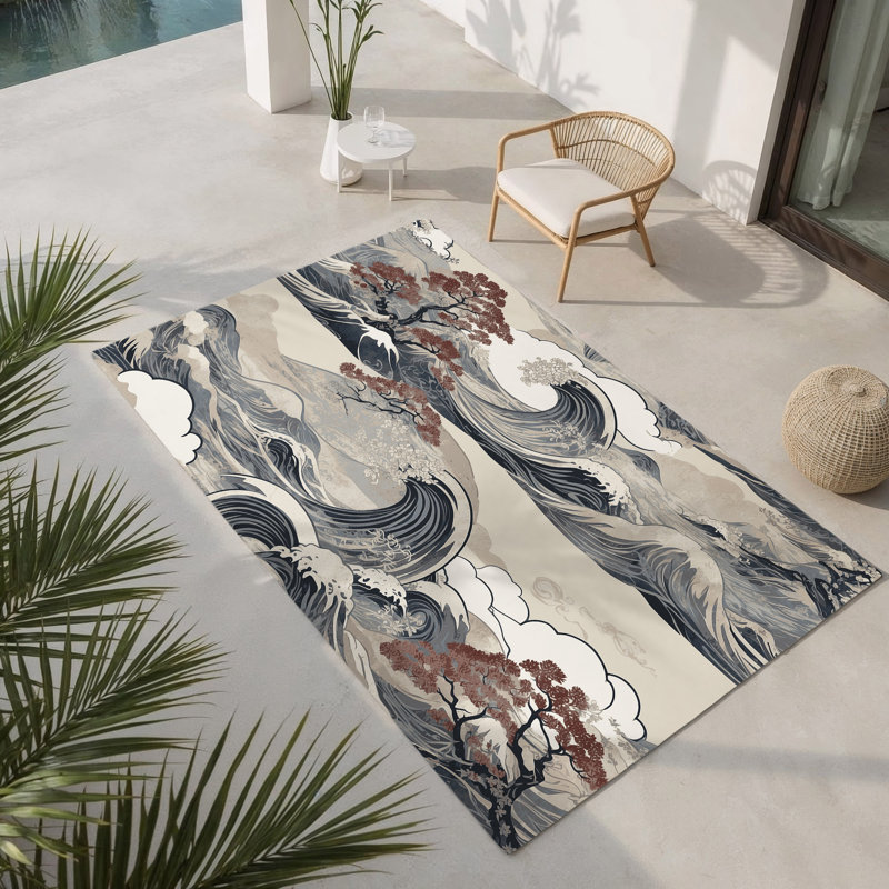 Petal Serenity Indoor And Outdoor Area Rug, Rectangle 9' x 12'