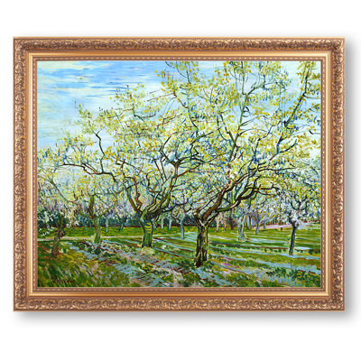 The White Orchard by Vincent Van Gogh Framed Size:18X22 inches,Image Size:16x20 inches,Gold Frame The World Classic Art Reproductions,Wall Art for Home Decor