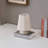Kylie 9" Modern Ceramic Led Table Lamp With Cream Linen Shade, Bulb Included