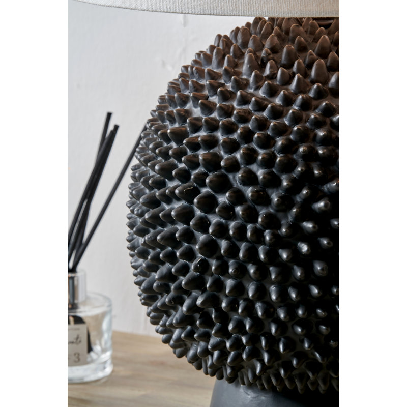 Ceramic Table Lamp, 21.26" H x 13.78" W x 13.78" D, Black, White