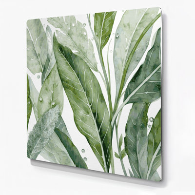 Art mural botanique vert sauge