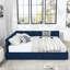 Queen Size Storage Upholstered Tufted Bed Frame, Sofa Bed Frame With Comfortable Backrest And Armrests, Queen Size Bed For Bedroom, Living Room,Velvet, DARK BLUE(85.5''*64.5''*29.5'')