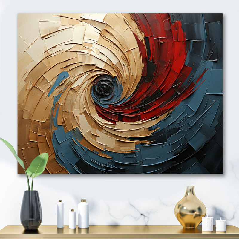 Spiral Symphony - Abstract Spirals Wall Art, Wrapped Canvas, 30" H x 40" W x 1.5" D