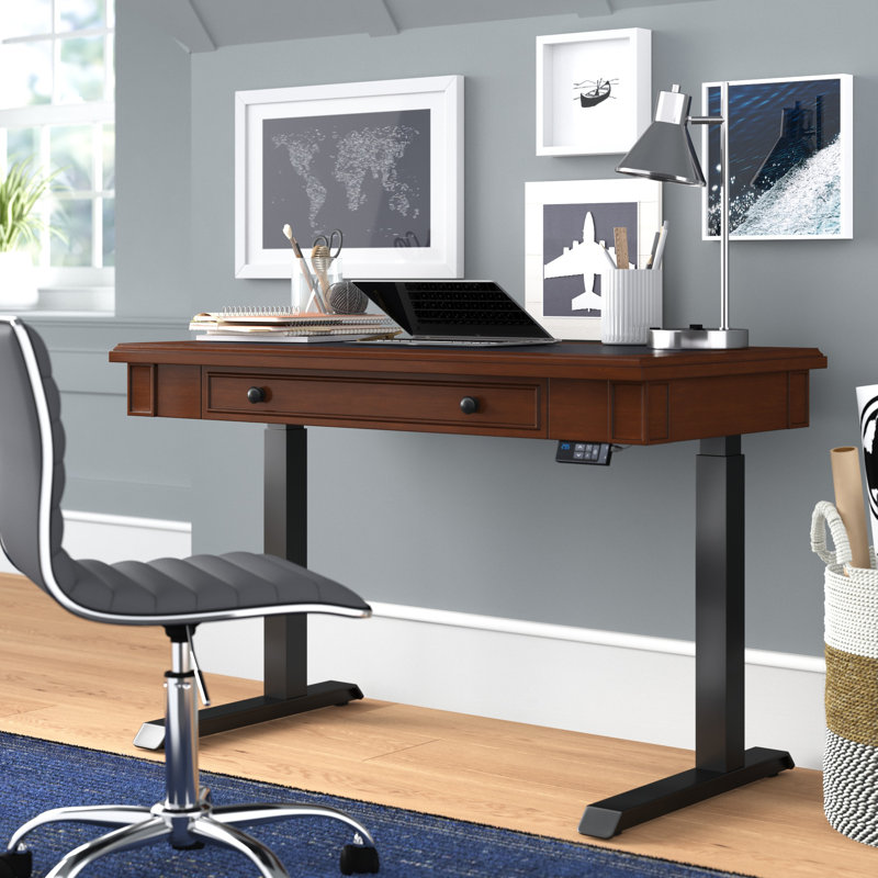 Bureau à hauteur réglable Adylina, H 47,4 po x l 49,2 po x P 25,5 po
