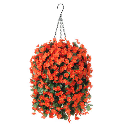 Faux fleurs artificielles suspendues pour la décoration du porche extérieur, fausse soie du matin résistant aux rayons UV