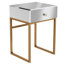Mirrored Glass 1 Drawer Bedside Table