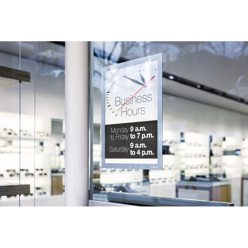 Porte-affiche magnétique durable Duraframe format lettre - argenté, paquet de 2