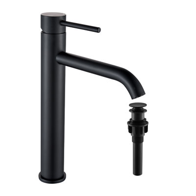 Bathroom Vessel Faucet One Hole Single Handle Bwol Sink Faucet Stainless Steel With Pop Up Drain Lavatory Mixer Tap Water Supply Hose Guest Bath