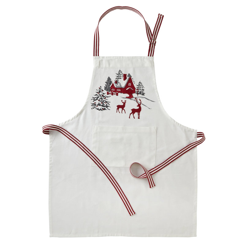Christmas No Pattern Cotton Bib Apron