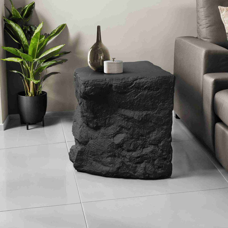 Table d'appoint d'inspiration pierre naturelle, Noir