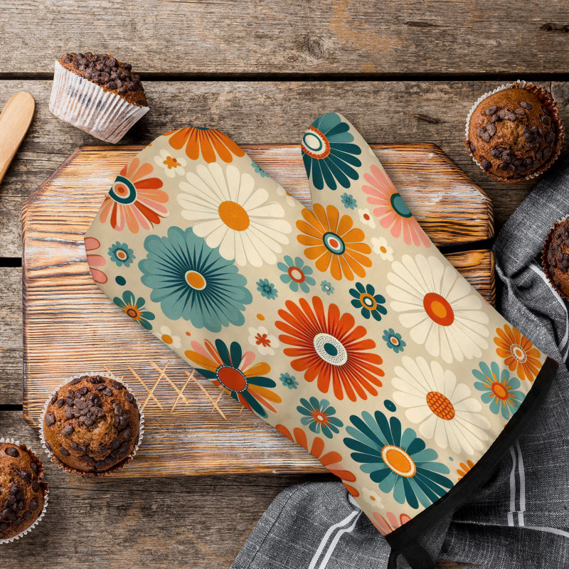Retro Classroom Look Oven Mitt Cotton Twill