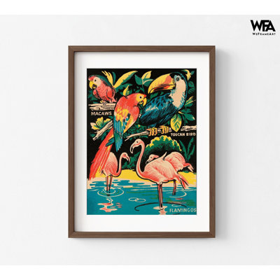 Tropical Hobbyland - Birds By Retrotravel, Pink Flamingo Florida Summer House Decor, Retro Coastal Resort Master Bedroom Decor
