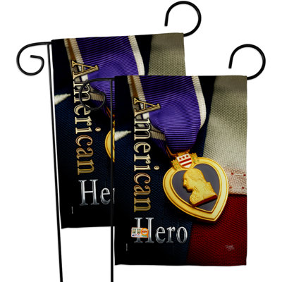 Coussin décoratif en polyester 2 faces 19 x 13 po « hero-impressions » drapeau de jardin