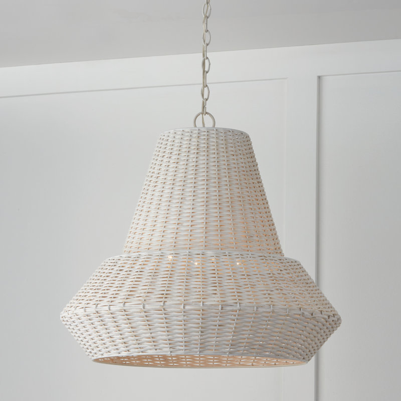 Luminaire suspendu géométrique à 4 lumières, Blanc