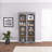 72"H Grey Wood Two-Tone Storage Cabinet Bookcases With With Adjustable Shelves-911286140