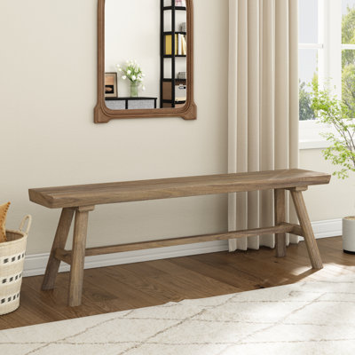 Solid Wood Natural Entryway Bench