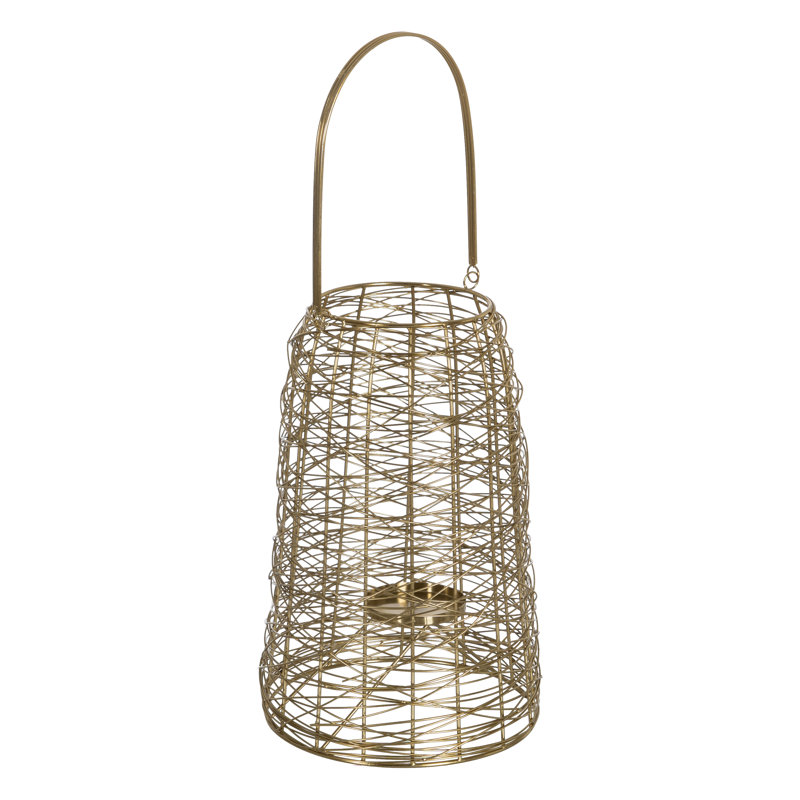 Stainless Steel Tabletop Lantern, 38.5cm H x 26.5cm W x 24cm D