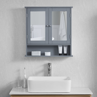 Kemp 56 mm W 58 mm H Mirrored Bathroom Cabinets and 2
