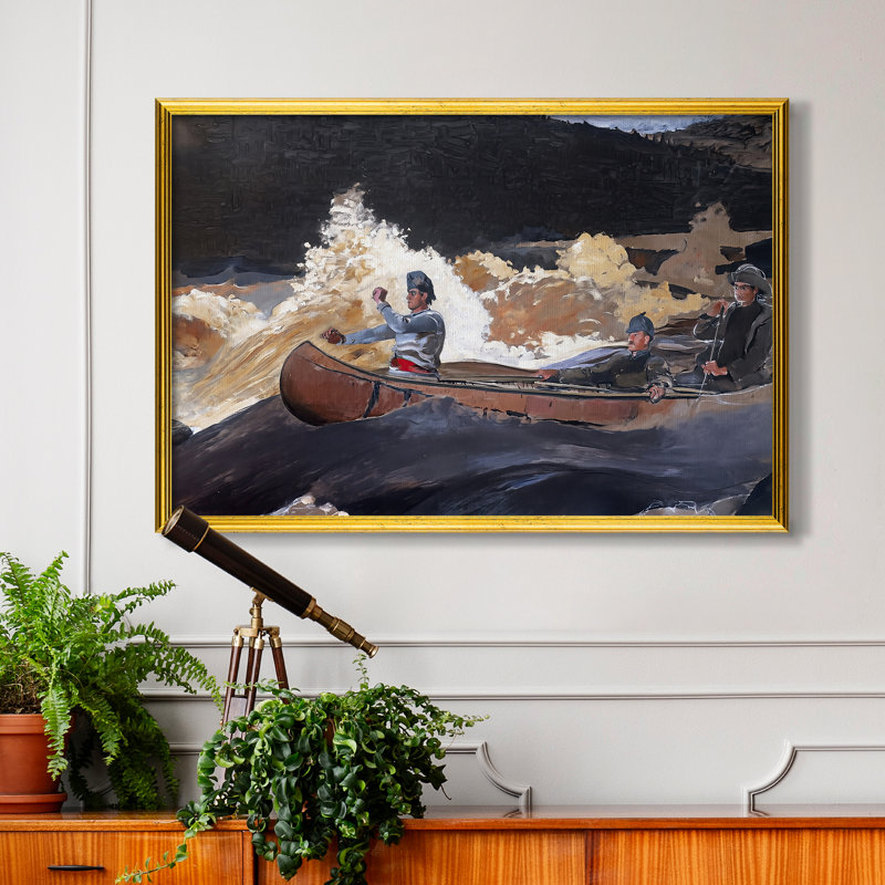 Shoot the Rapids, Saguenay River, 1905-1910 - Winslow Homer - Toile encadrée sur mesure, Dimensions intérieures 24 po x 34 po