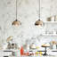 Modern Spherical Gradient Colour Glass Pendant Light – Gold Globe Hanging Chandelier Lamp