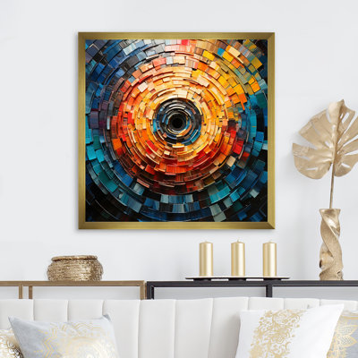 Coloré disque vinyle mosaïque III sur toile