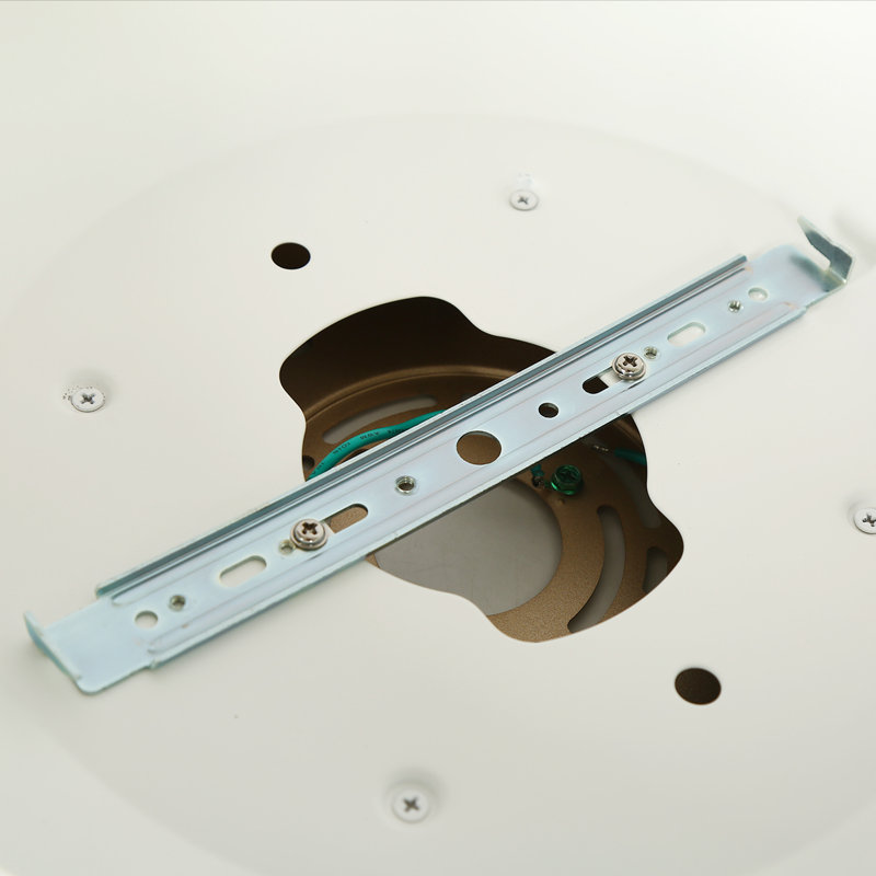 Round Flush Mount, Blanc et or