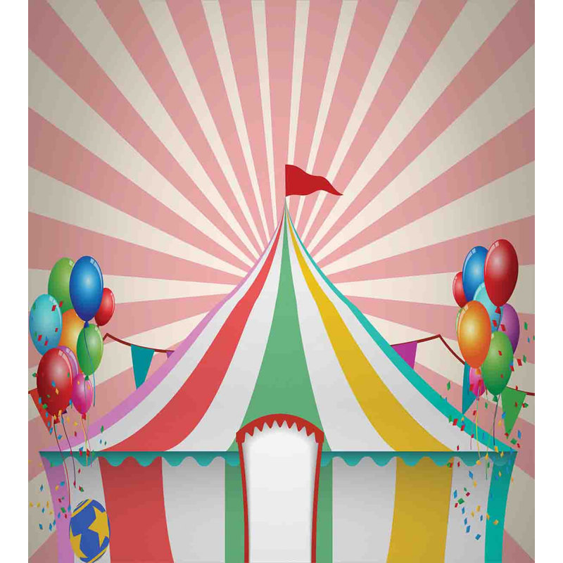 Multicolor Circus Tent Queen Size Microfiber Duvet Cover Set