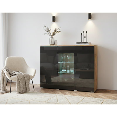Dejanee Cm Chest Of Drawers With Glass Panels