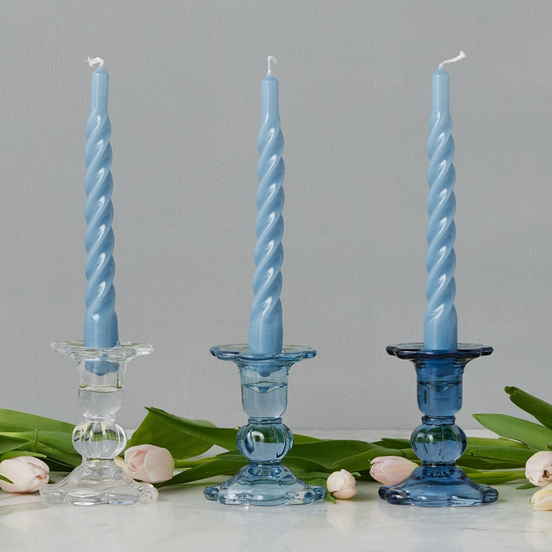 Lacquered Twisted Taper Candles, Merlot