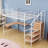 Metal Loft Bed With Built-In L-Shape Desk, Wardrobe And Decorative Metal Grid-1673422907-1673422904
