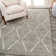 Rectangle Saross Geometric Machine Woven Shag Polypropylene Area Rug in Gray/Ivory