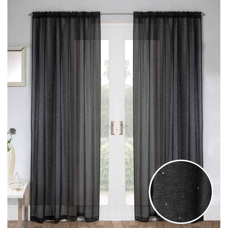 Adrijus Sheer Curtain Pair, White, 138cm Width x 229cm Drop