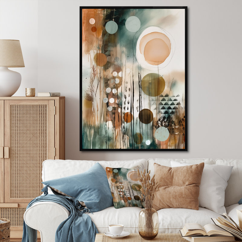 «Jalik Green and Brown», impression artistique sur toile, H 20 po x l 12 po x P 1 po, Cadre flottant noir