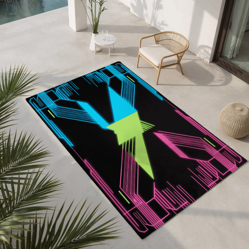 Tapis intérieur et extérieur Glowstorm, Rectangle 1 pi 6 po x 2 pi 6 po