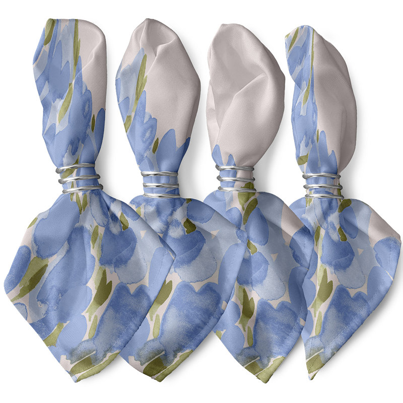 Ensemble de serviettes en coton 4 pièces Lamiah, Bleu