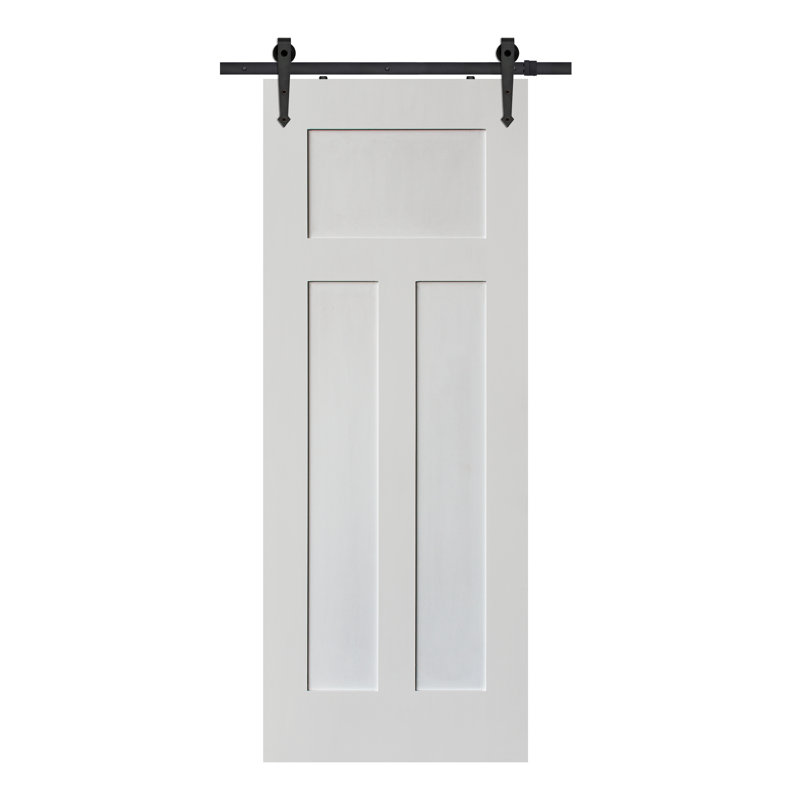 Porte de grange à panneaux en bois manufacturé sans trousse de quincaillerie d'installation, 36 po x 84 po