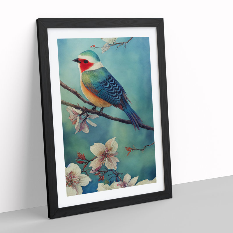 Bird In No.2 - Single Picture Frame Print, 64cm H x 46cm W x 2cm D, Black