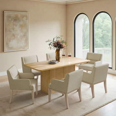 Farmhouse Modern 7-Piece Solid Wood Dining Set