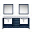 Meuble-lavabo double l 80 po x P 22 po, comptoir en marbre de Carrare et miroir de 30 po-1494496209