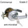 Heavy Duty Grade 2 Storeroom Door Lever, Antibacterial Protection Satin Chrome Finished Entry Door Commercial Door Handle, UL 3 Hour Fire Rated And ADA Compliant, Security For Labs, Storage Rooms, Off-Limits Areas, 1 Pack
