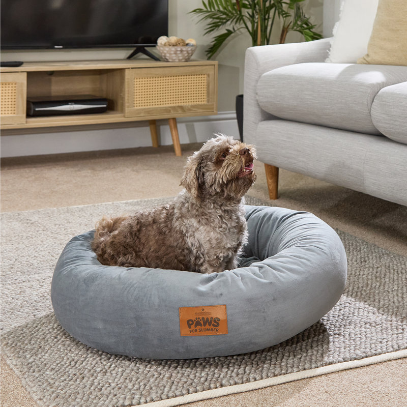 Slumberdown Paws for Slumber Donut Pet Bed, Medium (26 - 40 lbs), Medium (65cm W x 19cm D x 65cm H), Grey