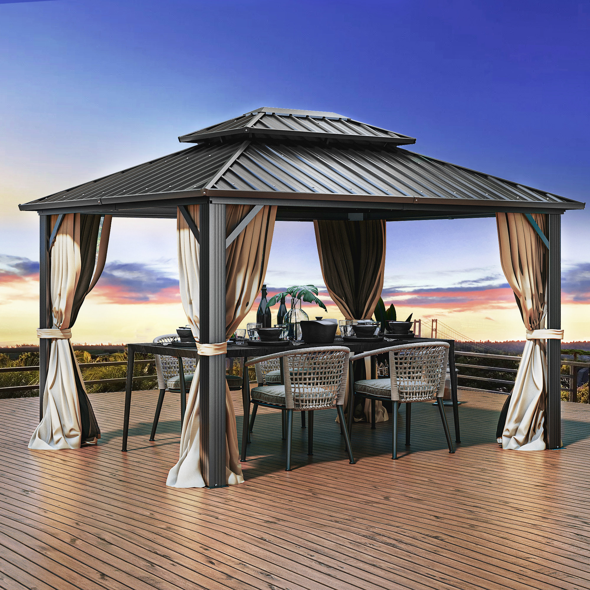Edrosie Inc Metal Patio Gazebo - Wayfair Canada
