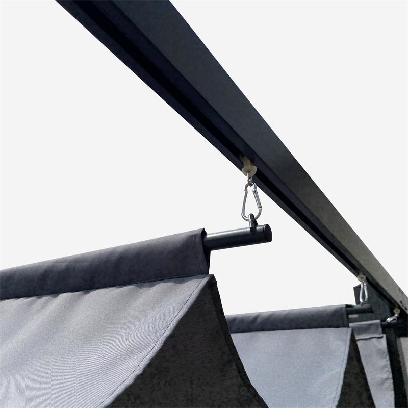 Auvent de terrasse rétractable de couleur grise 8 pi 1/25 po x P 11 pi 5/6 po