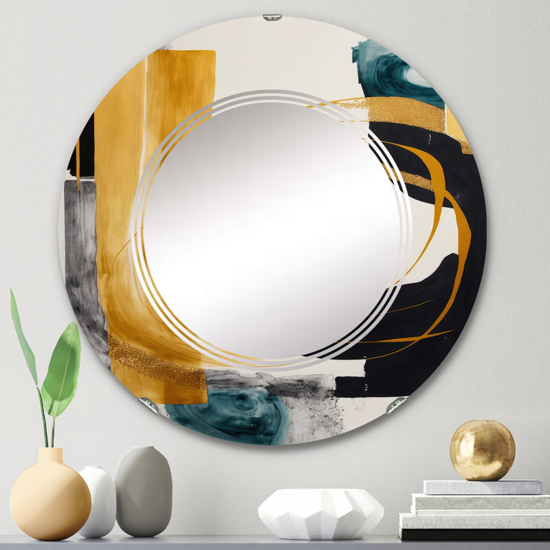 Rahsheen Modern Green Art Deco III - Miroir mural moderne transitionnel, 24 po x 24 po