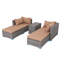 Ensemble de conversation modulaire en rotin 5 pièces avec coussins-362834264