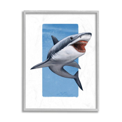 «Great White Shark with Jaws Marine Life» par Ziwei Li - impression d'art graphique