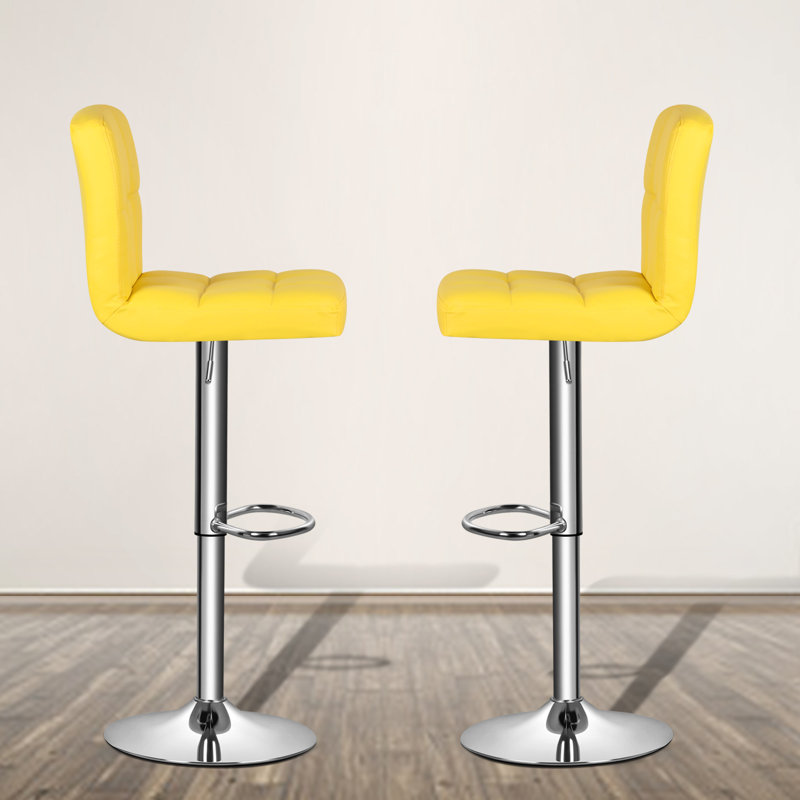 Tabouret de bar pivotant à hauteur réglable Defoor Siebeld, Jaune, 2